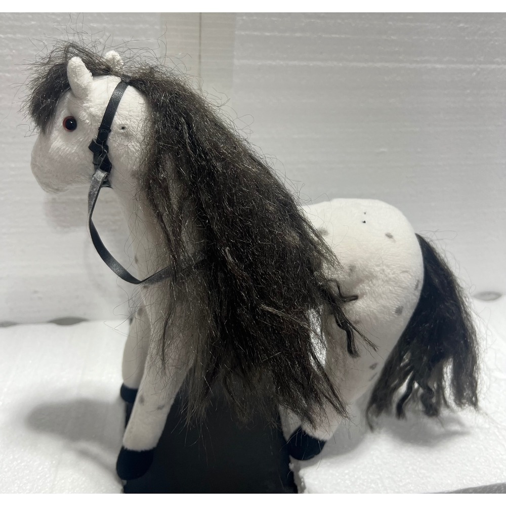 Only Hearts Club White Appaloosa Horse Plush Spotted Black Mane Bridle 2008 9in